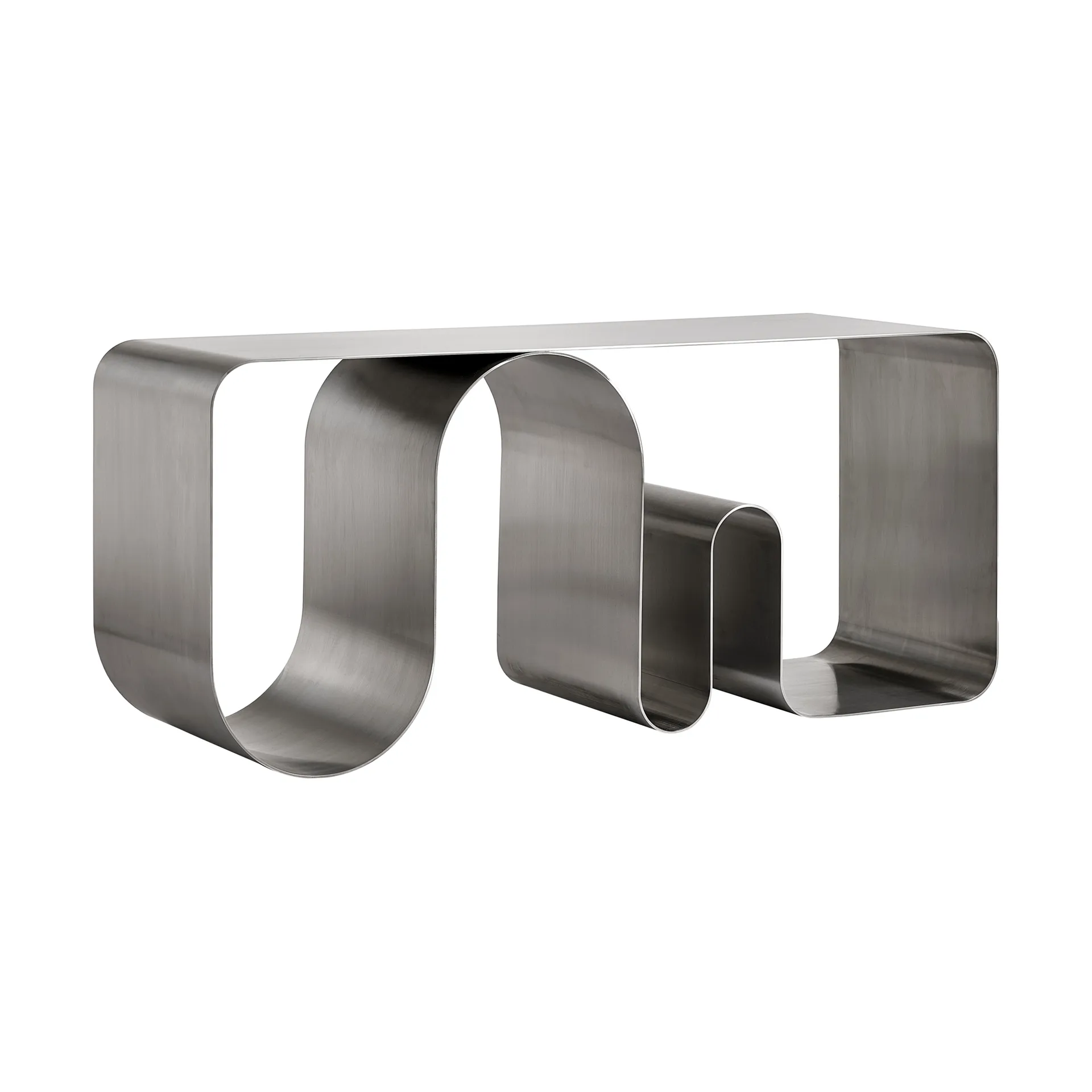 Curva banco de sentar sólido, Prateado, 100 cm AYTM