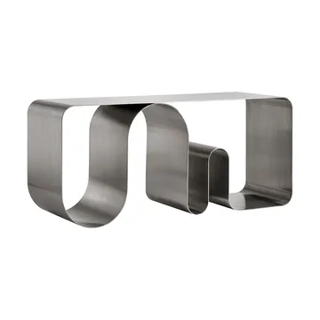 Curva banco de sentar sólido - Prateado, 100 cm - AYTM
