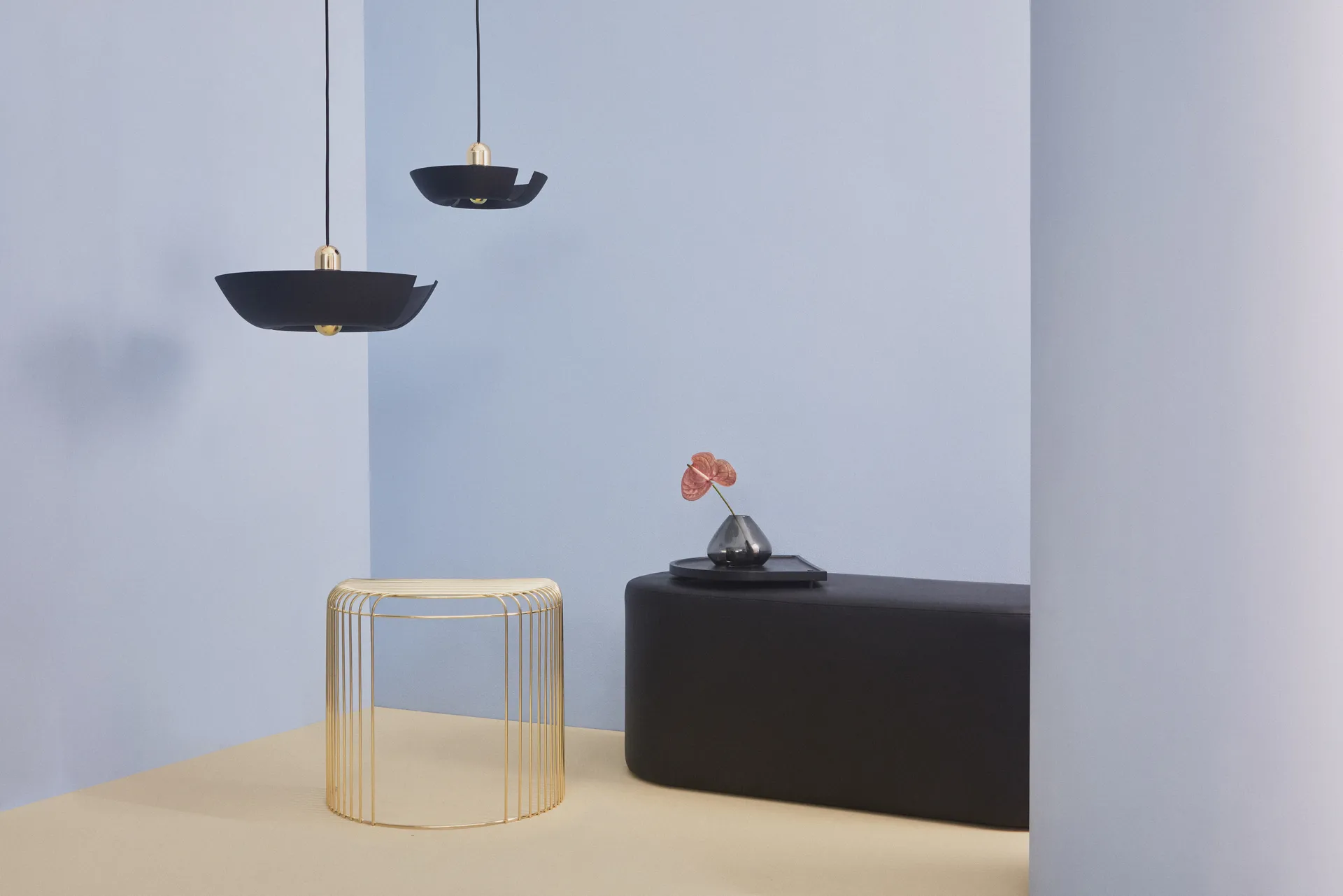 Mesa Curva 45 cm, Dourado AYTM