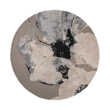 Tapete Floreo Ø130 cm - Cinza-branco - AYTM