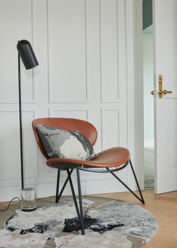 Tapete Floreo Ø130 cm - Cinza-branco - AYTM