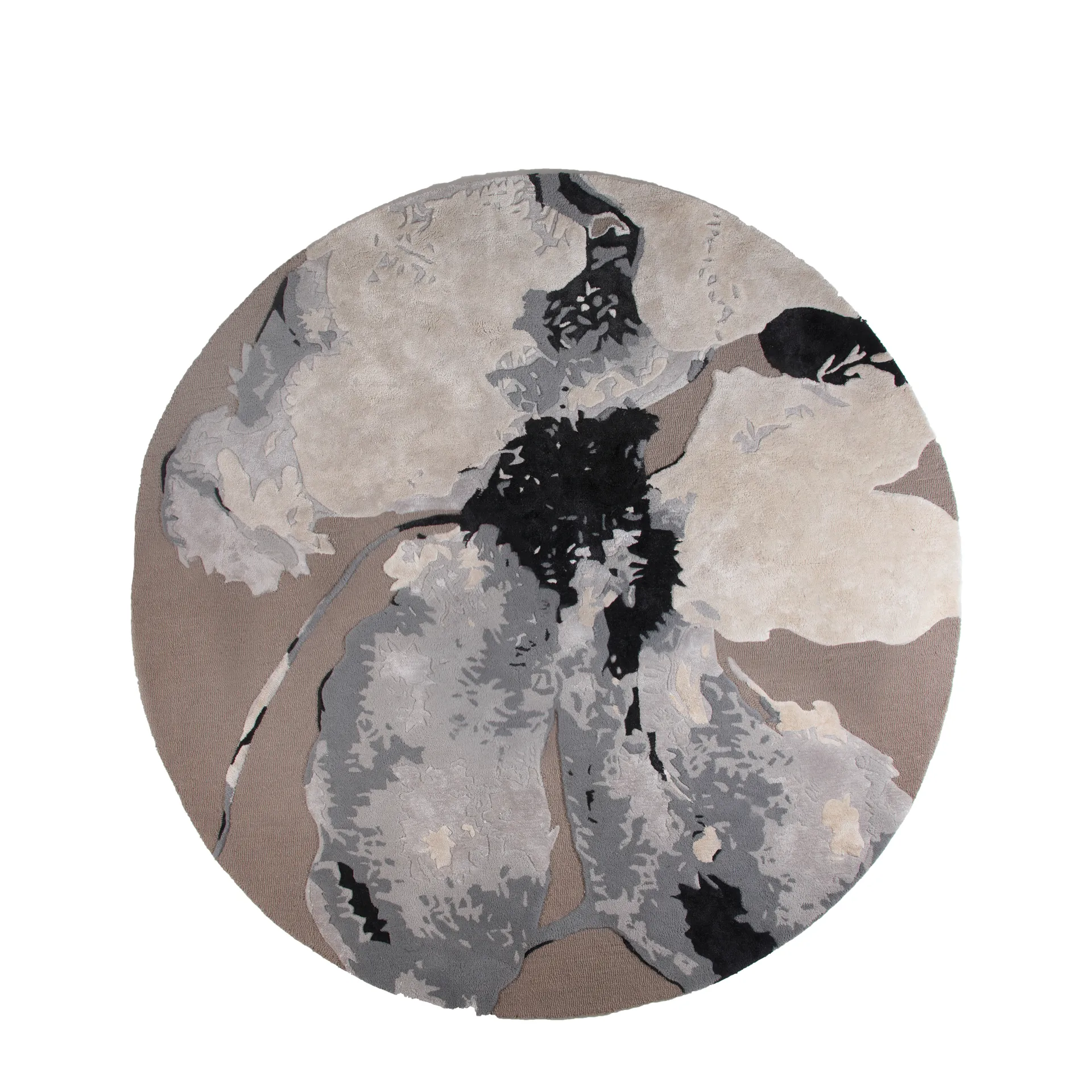 Tapete Floreo Ø200 cm, white-grey AYTM