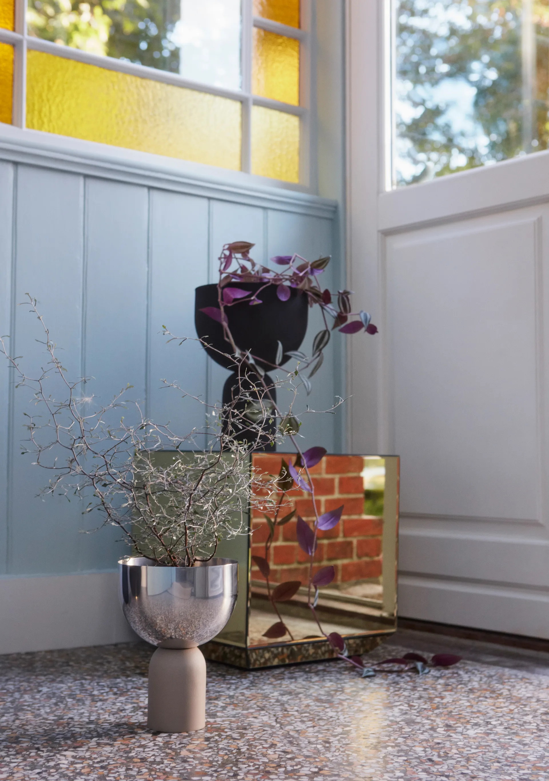 Vaso de flores Torus Ø17 cm, Prateado-taupe AYTM