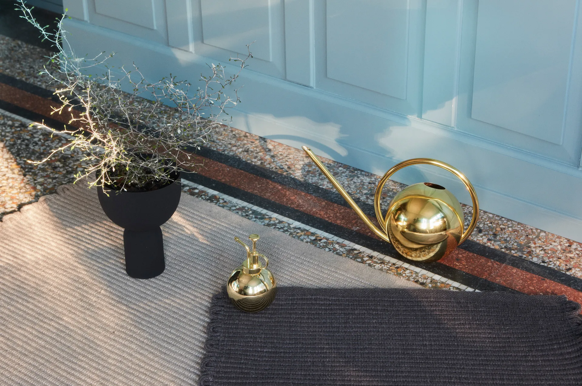 Vaso de flores Torus Ø17 cm, Preto-preto AYTM