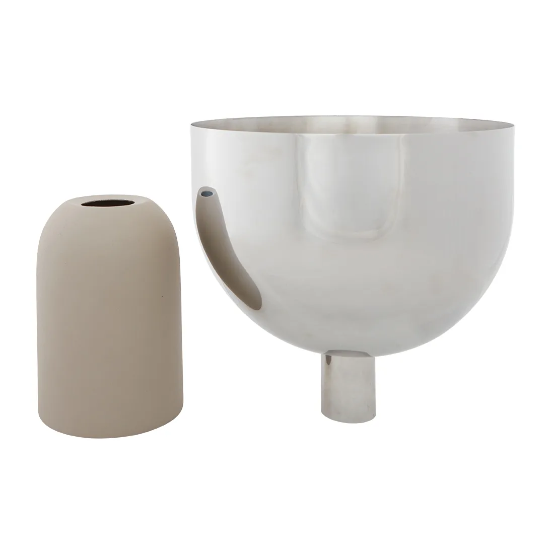 Vaso de flores Torus Ø22 cm, Prateado-taupe AYTM