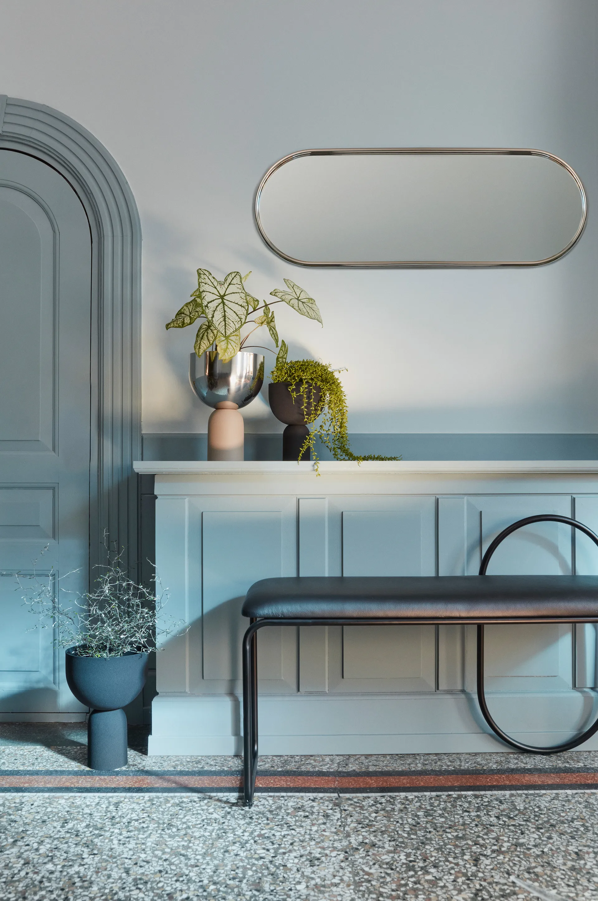 Vaso de flores Torus Ø22 cm, Prateado-taupe AYTM