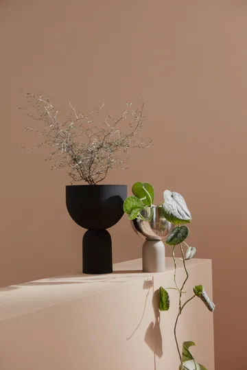 Vaso de flores Torus Ø22 cm - Preto-preto - AYTM