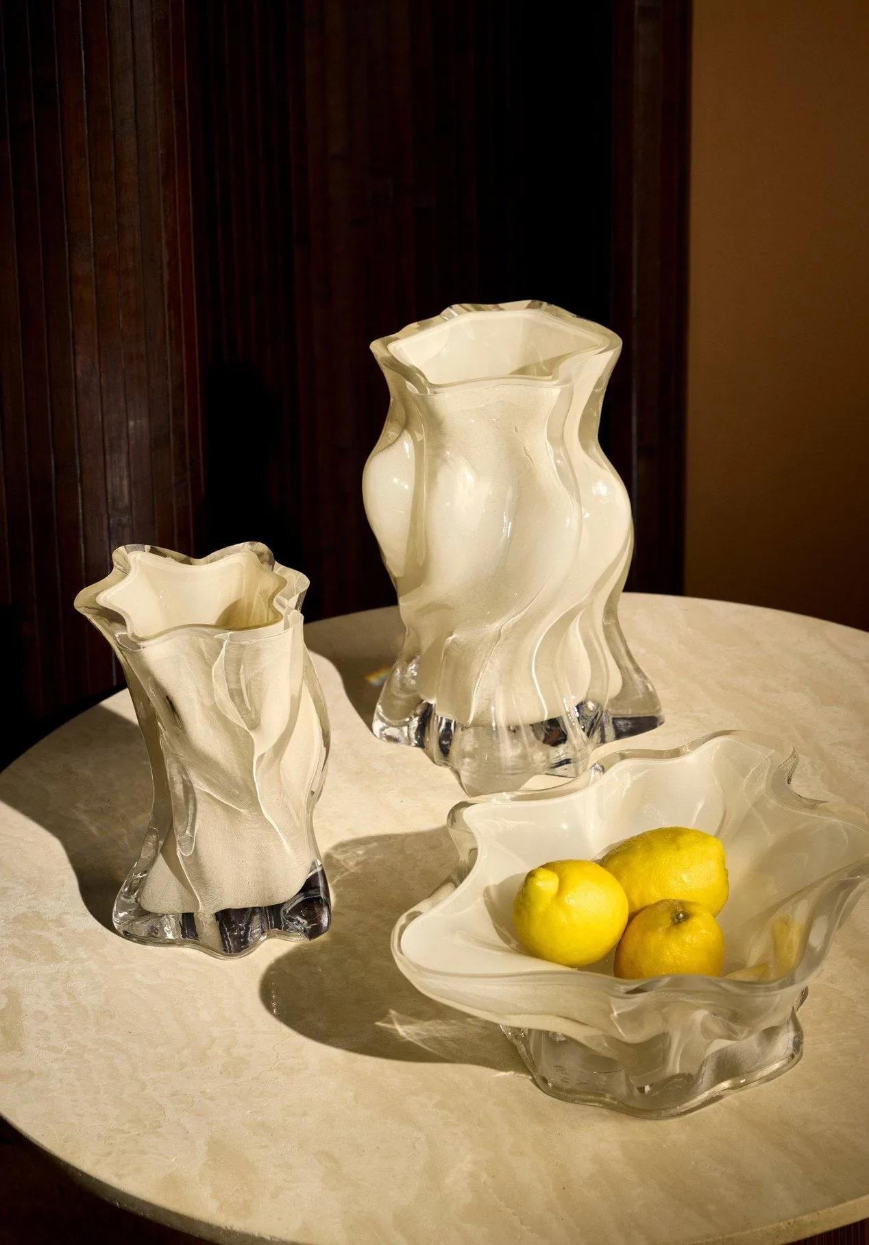 Vena taça decorativa, Creme escuro AYTM