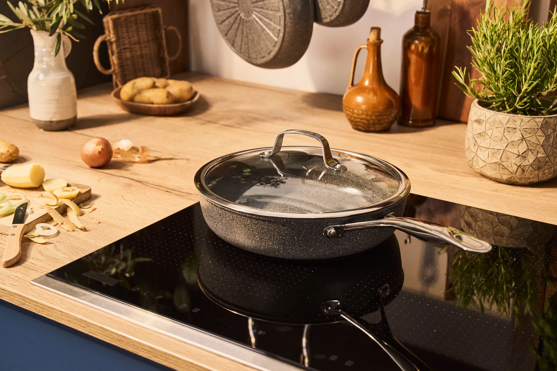 Salina Ceramic Granit caçarola com tampa de vidro, 28 cm Ballarini