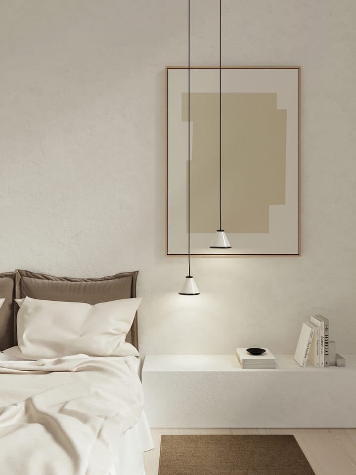 Belle candeeiro pendente Ø15 cm, Branco brilhante-preto brilhante Belid