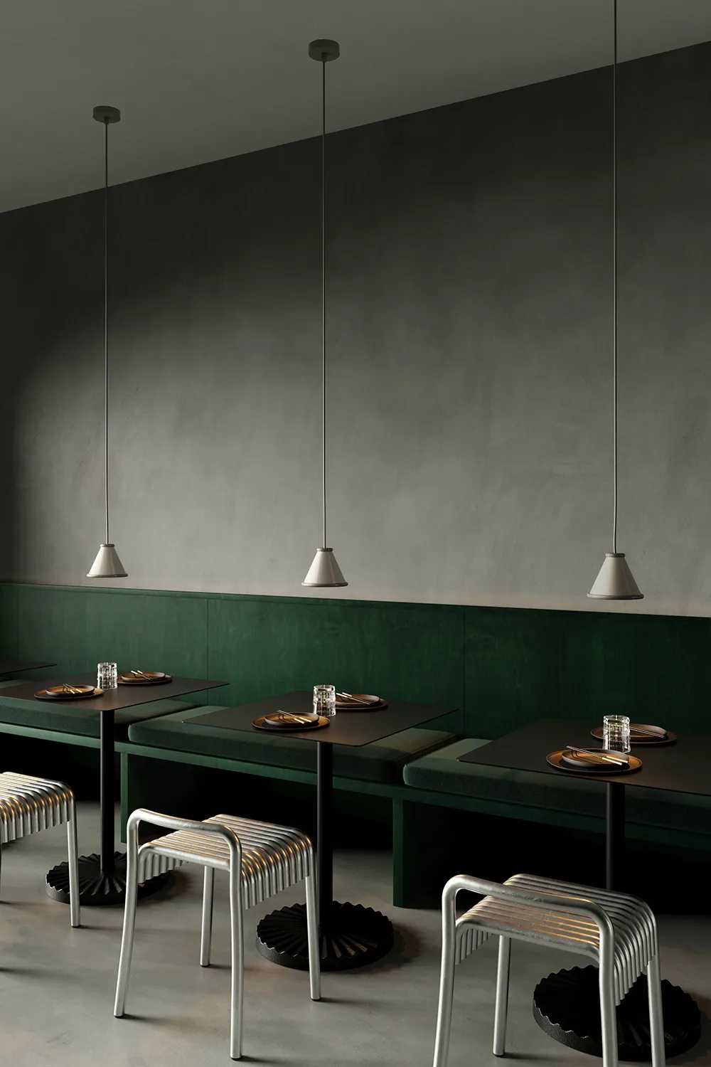 Belle candeeiro pendente Ø15 cm, Cinzento seixo-verde musgo Belid