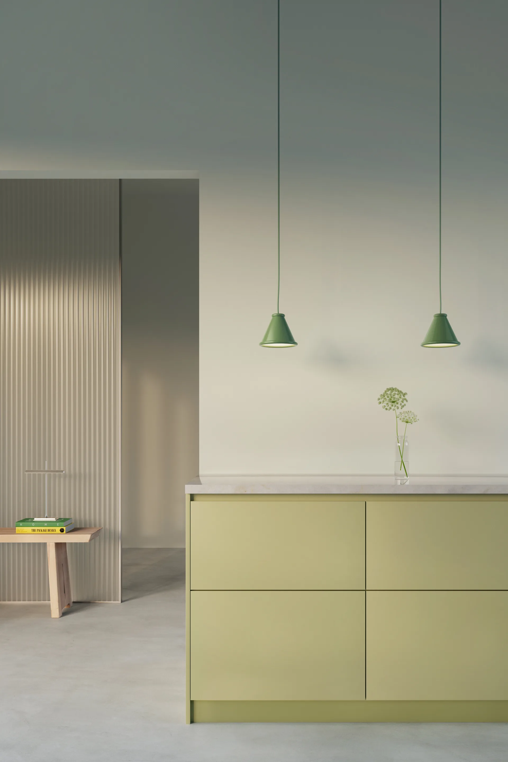 Belle candeeiro pendente Ø15 cm, Verde reseda Belid