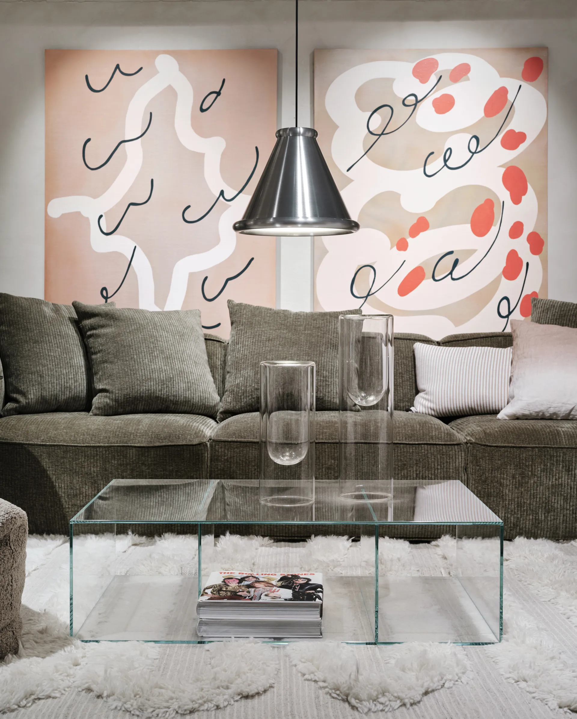 Belle candeeiro pendente Ø36 cm, Alumínio escovado Belid