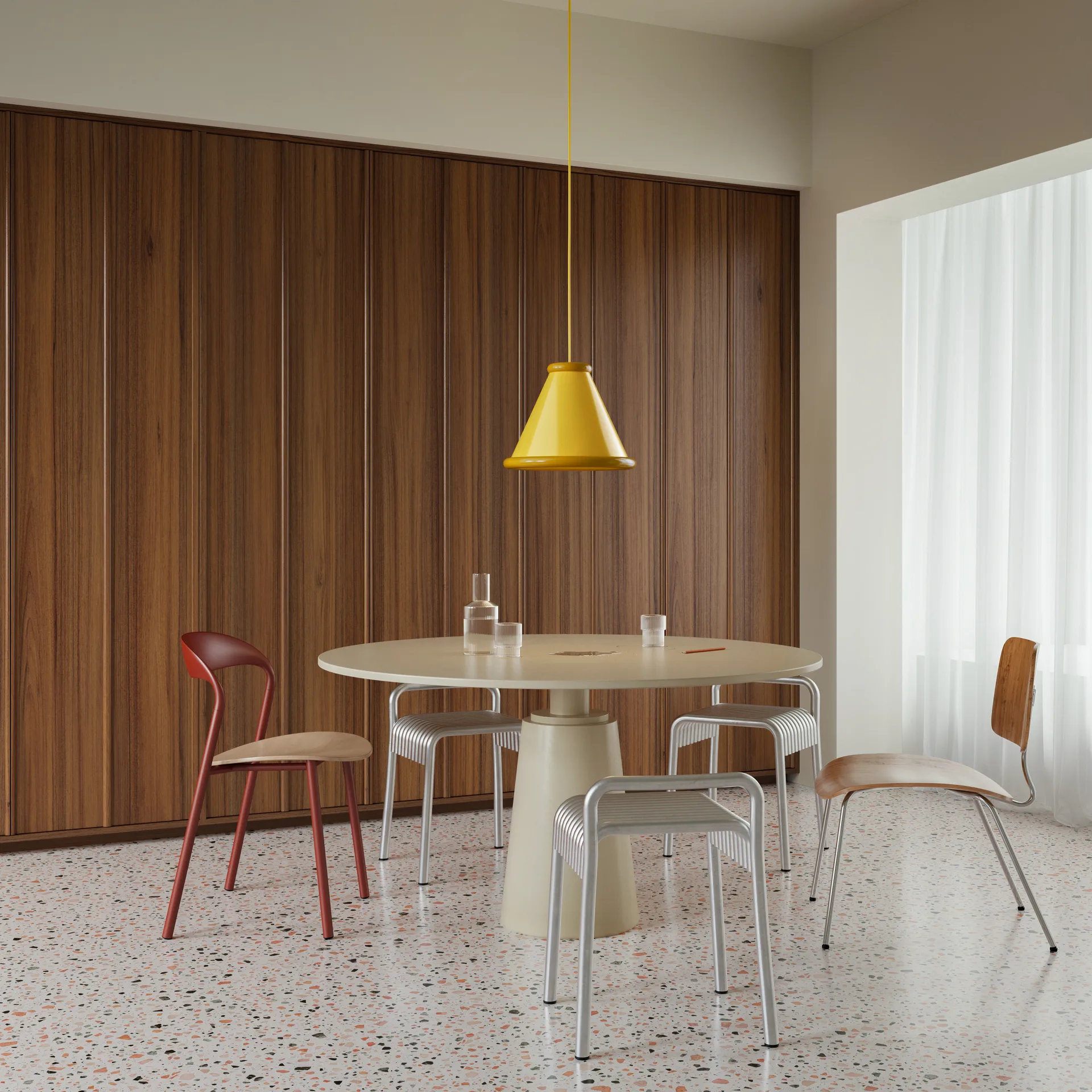 Belle candeeiro pendente Ø36 cm, Amarelo zinco-amarelo mel Belid