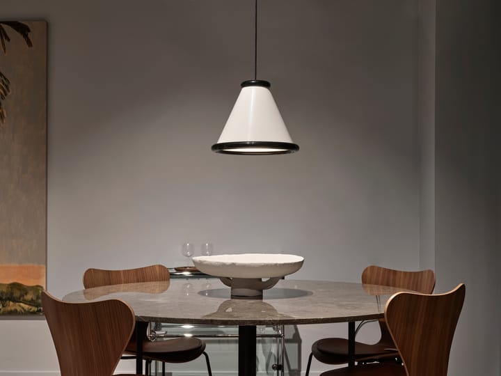 Belle candeeiro pendente Ø36 cm, Branco brilhante-preto brilhante Belid