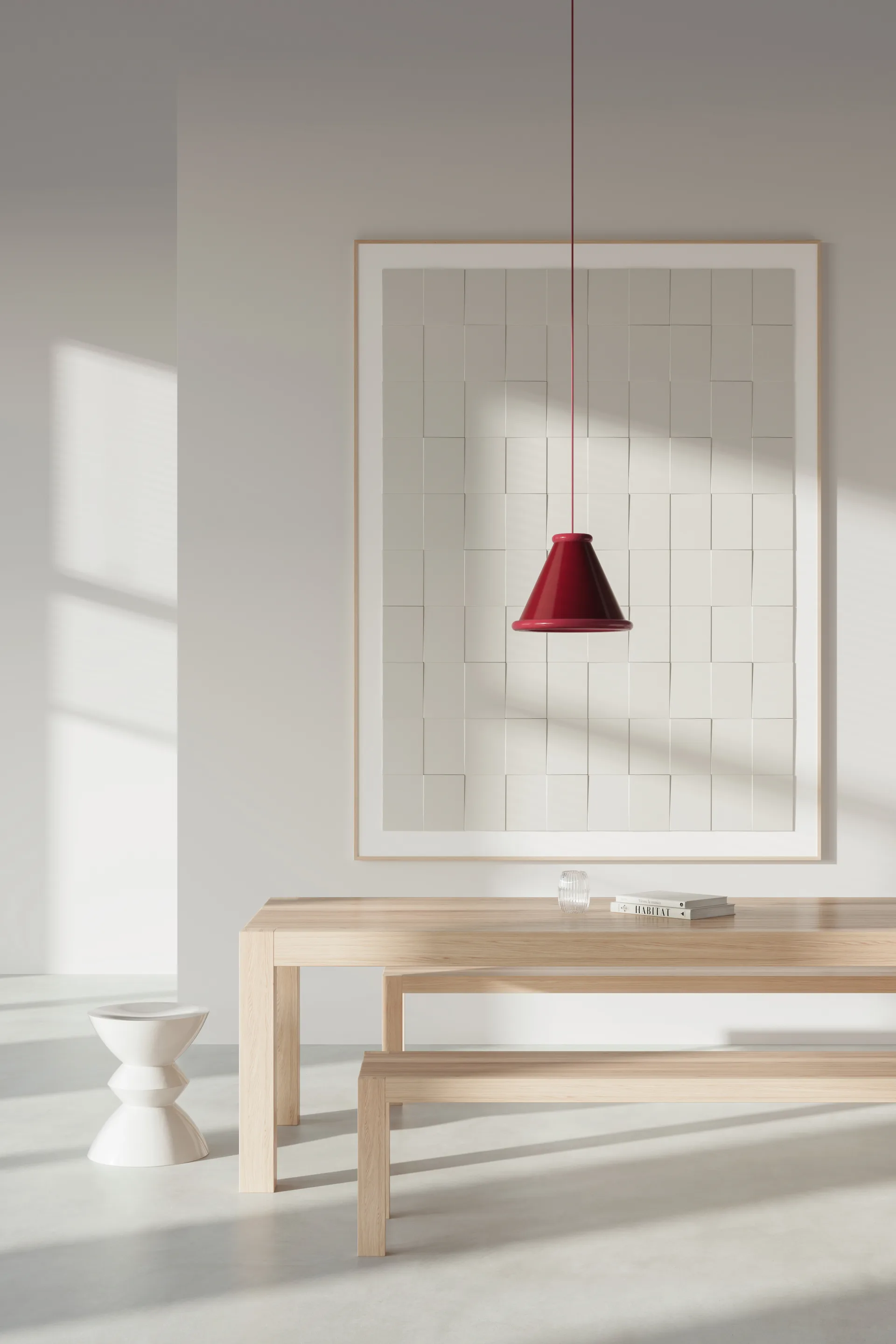 Belle candeeiro pendente Ø36 cm, Vermelho vinho-vermelho violeta Belid