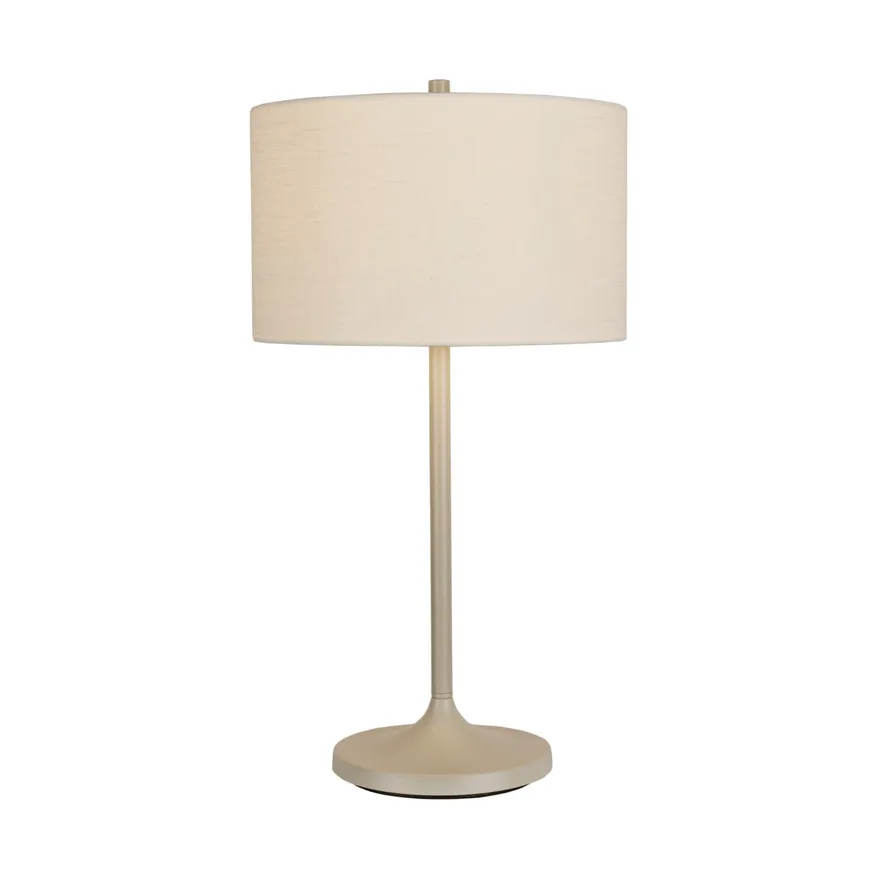 Candeeiro de mesa Soft, Linho branco-areia, Ø34x64 cm Belid