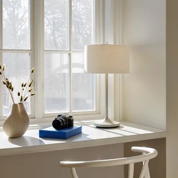 Candeeiro de mesa Soft - Linho branco-areia, Ø34x64 cm - Belid
