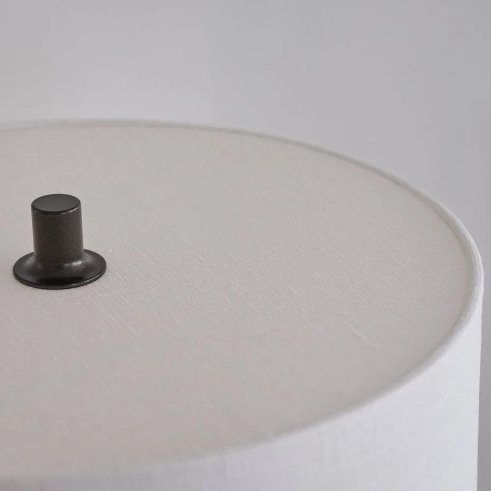 Candeeiro de mesa Soft, Linho branco-metal bronze, Ø34x64 cm Belid