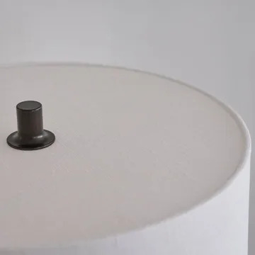 Candeeiro de mesa Soft - Linho branco-metal bronze, Ø34x64 cm - Belid