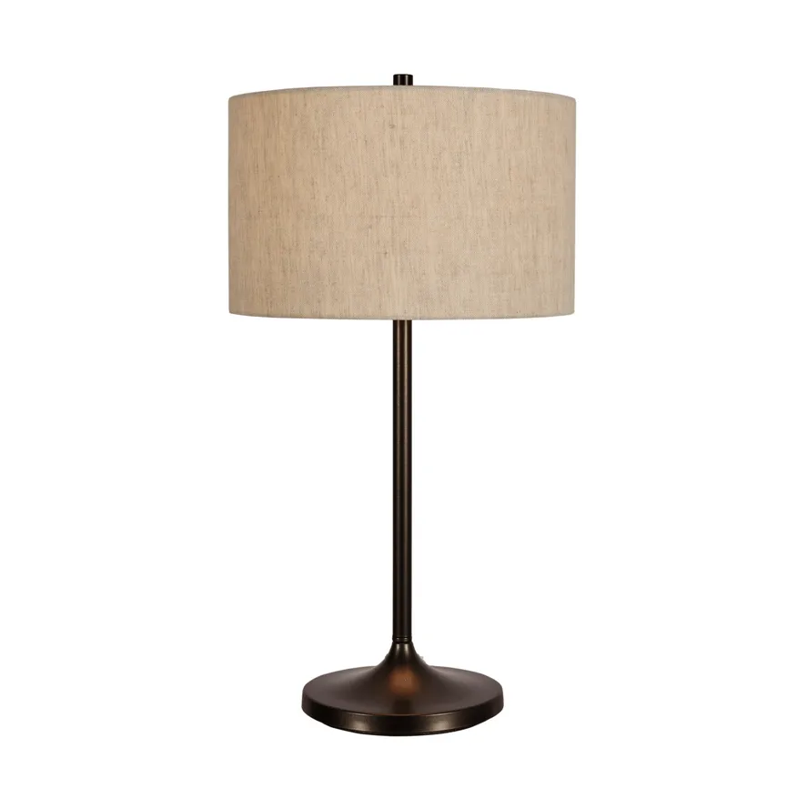 Candeeiro de mesa Soft, Linho natural-metallic bronze, Ø34x64 cm Belid