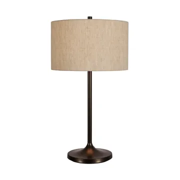 Candeeiro de mesa Soft - Linho natural-metallic bronze, Ø34x64 cm - Belid