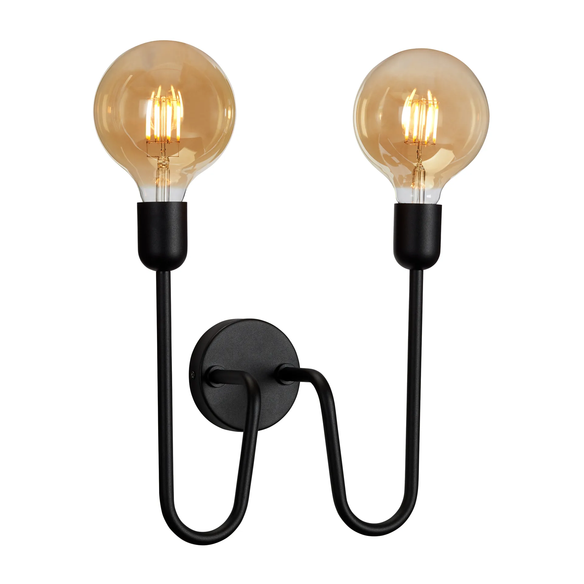 Candeeiro de parede com cabo e ficha Regal Duo, Preto Belid