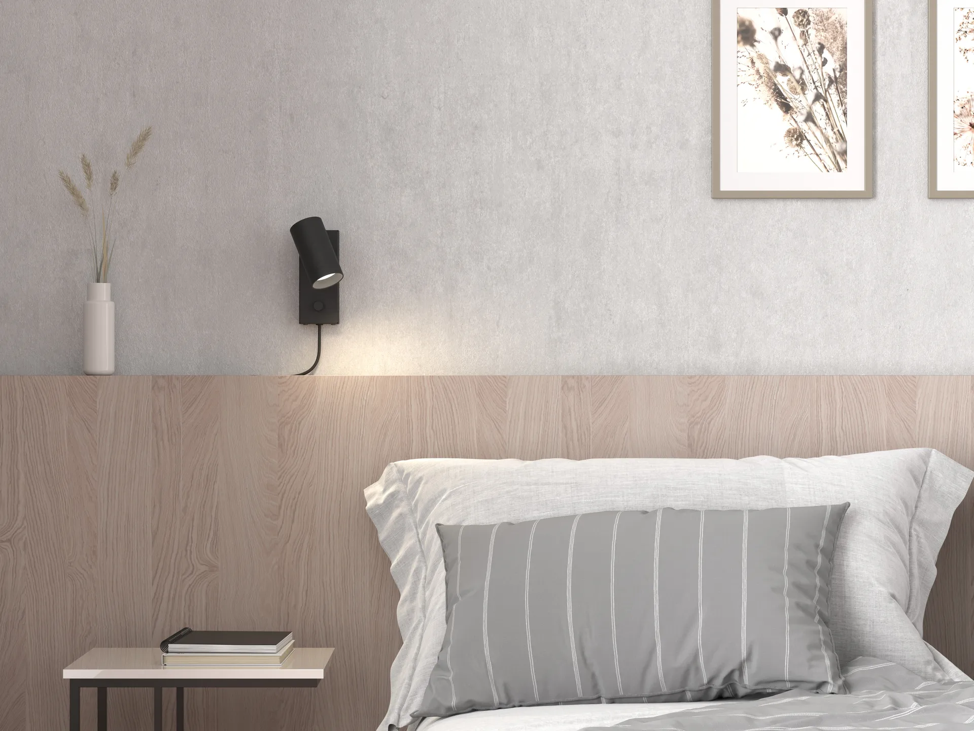 Candeeiro de parede Tyson Ø5,5 cm, Estrutura preta Belid