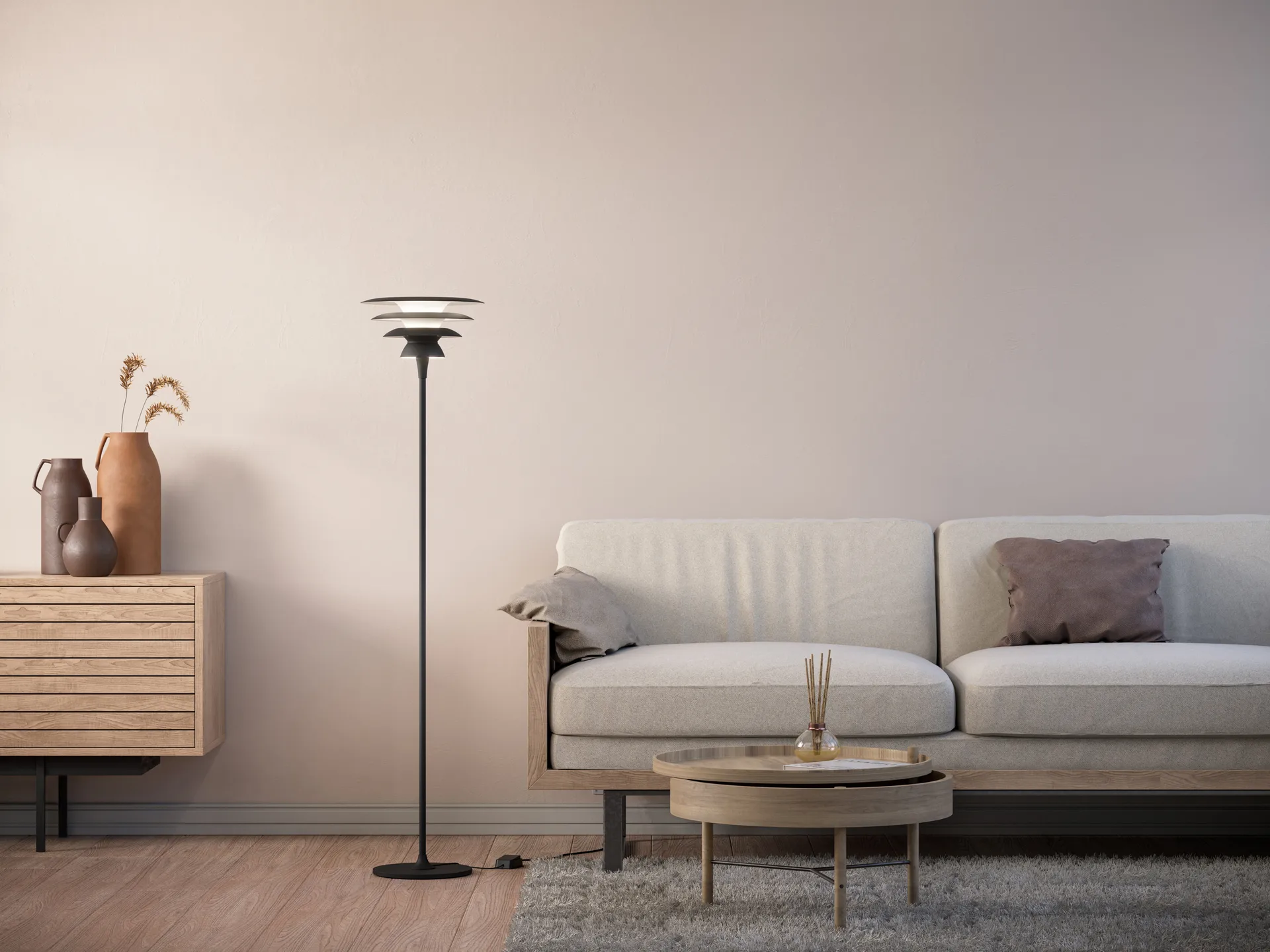 Candeeiro de pé DaVinci Ø30 cm, Preto mate Belid