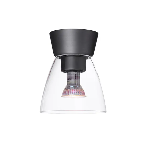 Candeeiro de teto, vidro transparente Bizzo Ø16,5 cm, cinza oxidado Belid