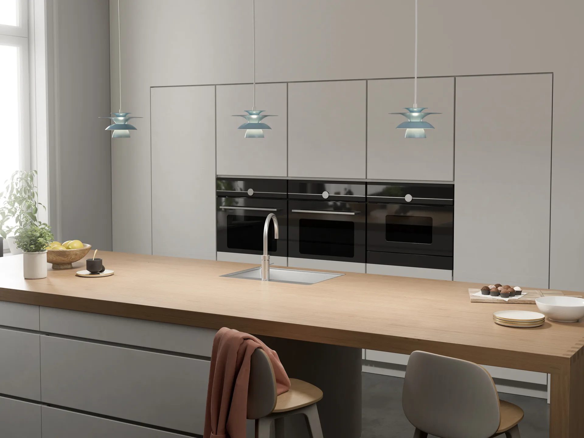 Candeeiro suspenso Picasso Ø18 cm, Azul gelo Belid