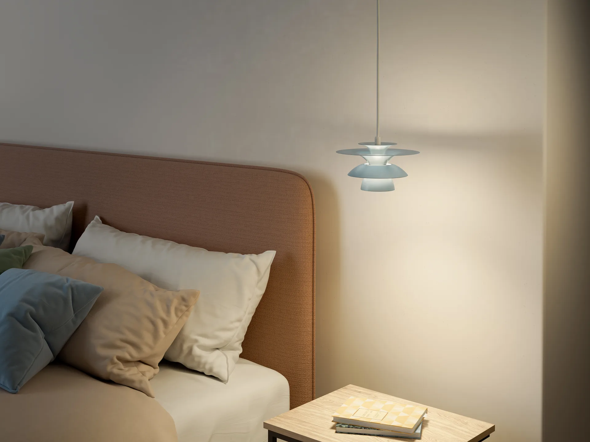 Candeeiro suspenso Picasso Ø18 cm, Azul gelo Belid