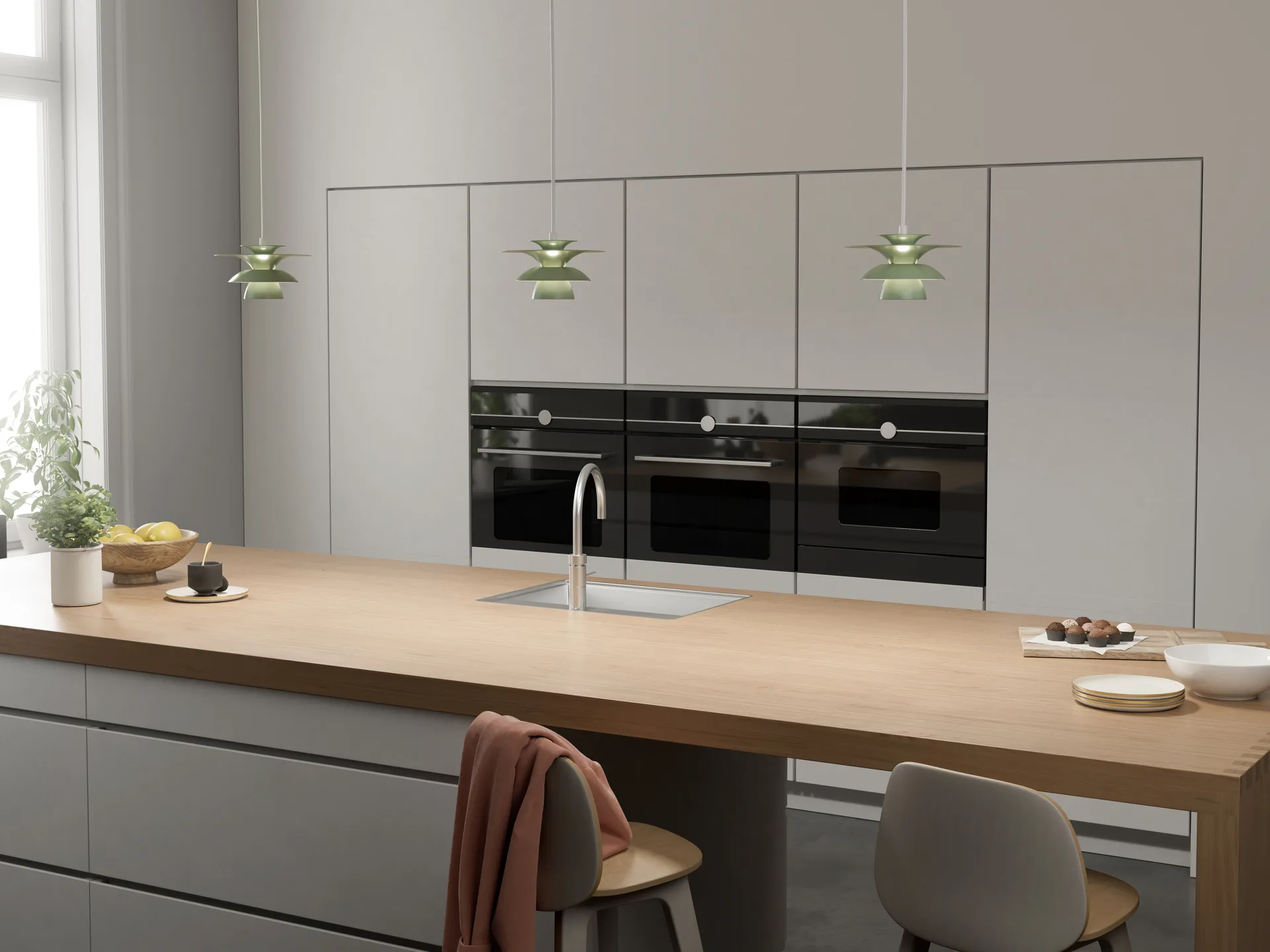 Candeeiro suspenso Picasso Ø18 cm, Soft salvia Belid