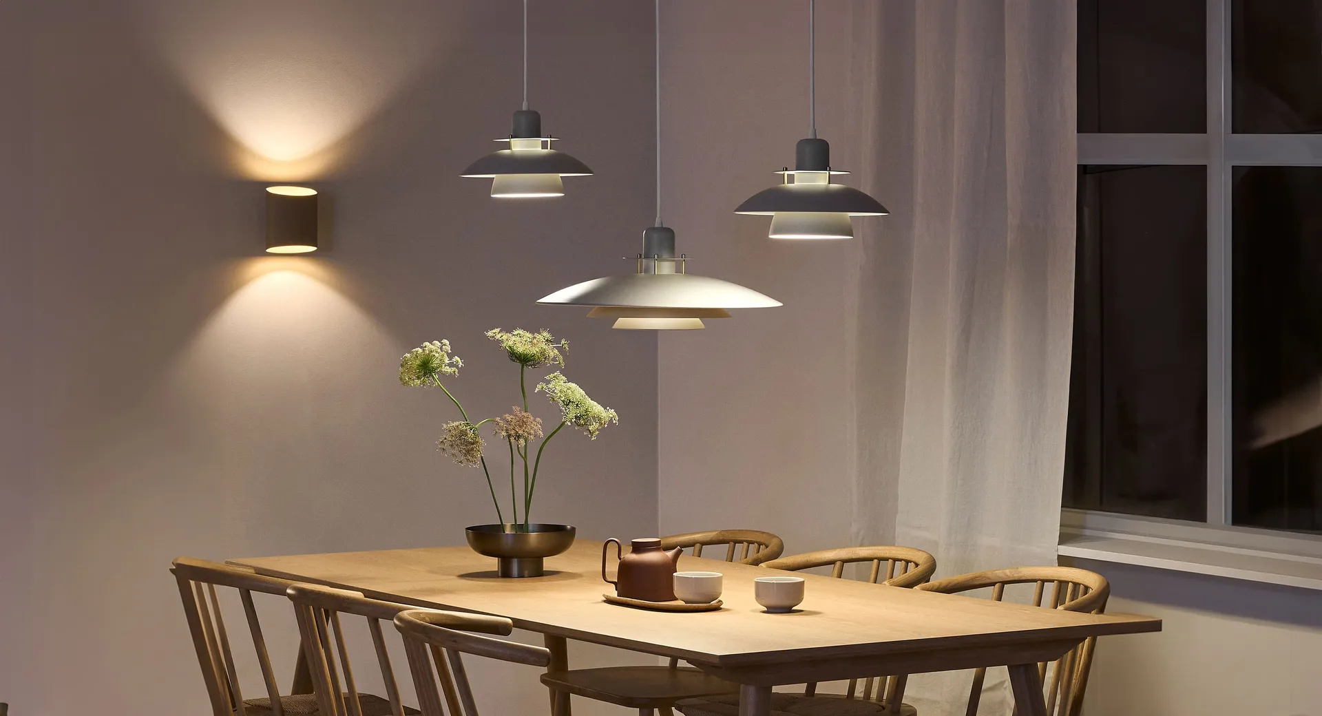 Candeeiro suspenso Primus Ø43 cm, branco cromado Belid