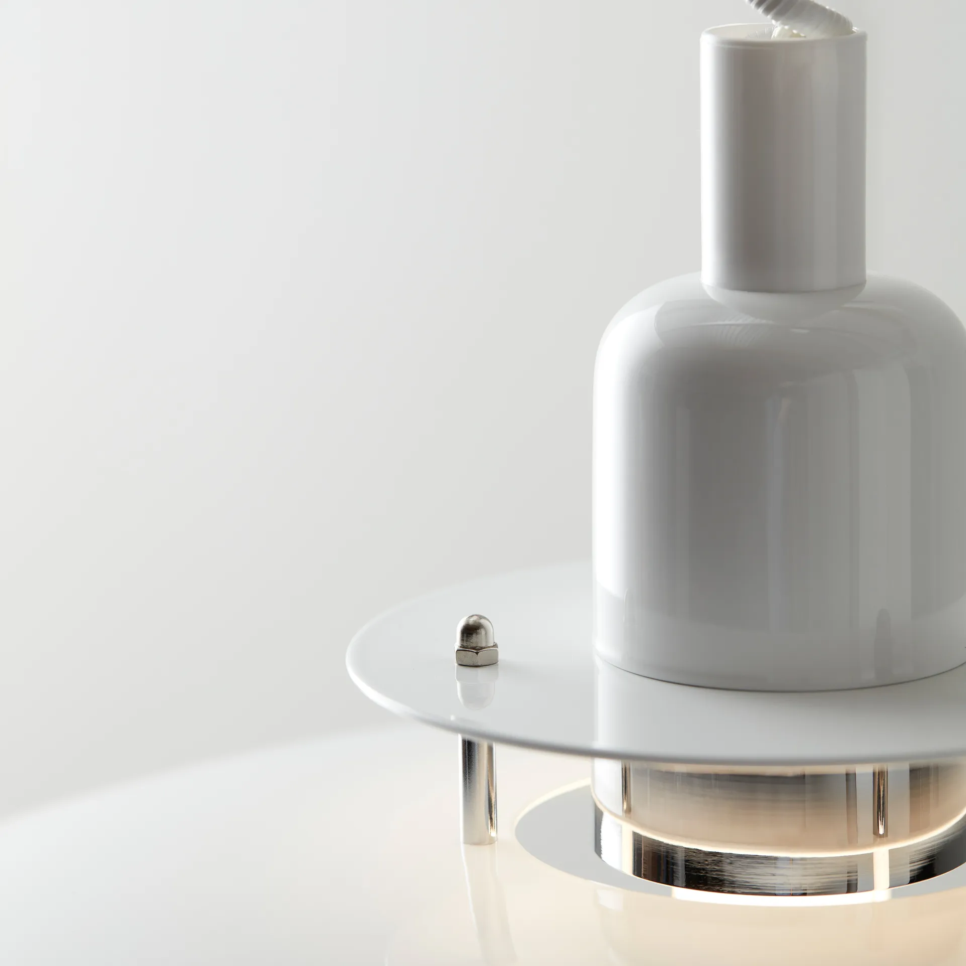 Candeeiro suspenso Primus II Ø43 cm, Branco-cromado Belid