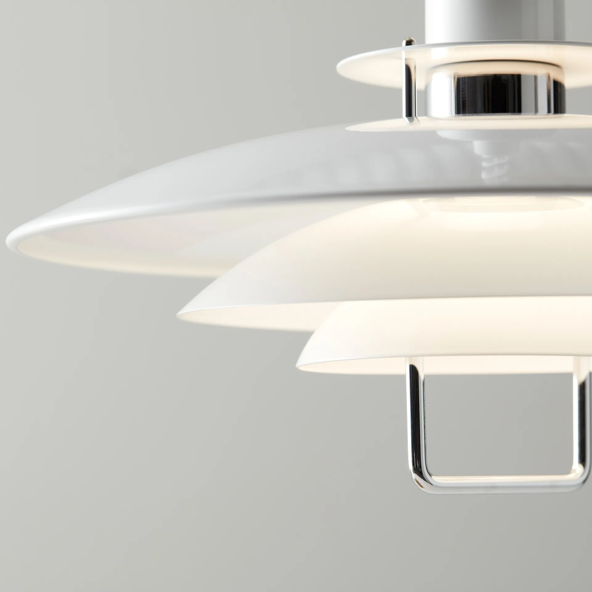 Candeeiro suspenso Primus II Ø43 cm, Branco-cromado Belid