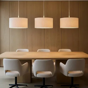 Candeeiro suspenso Soft Ø40 cm - Linho branco-areia, Ø44 cm - Belid