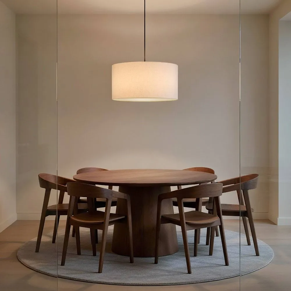 Candeeiro suspenso Soft Ø40 cm, Linho branco-metal bronze, Ø60 cm Belid