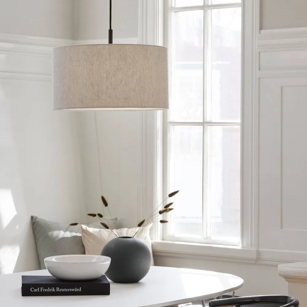 Candeeiro suspenso Soft Ø40 cm, Linho natural-bronze metálico, Ø44 cm Belid