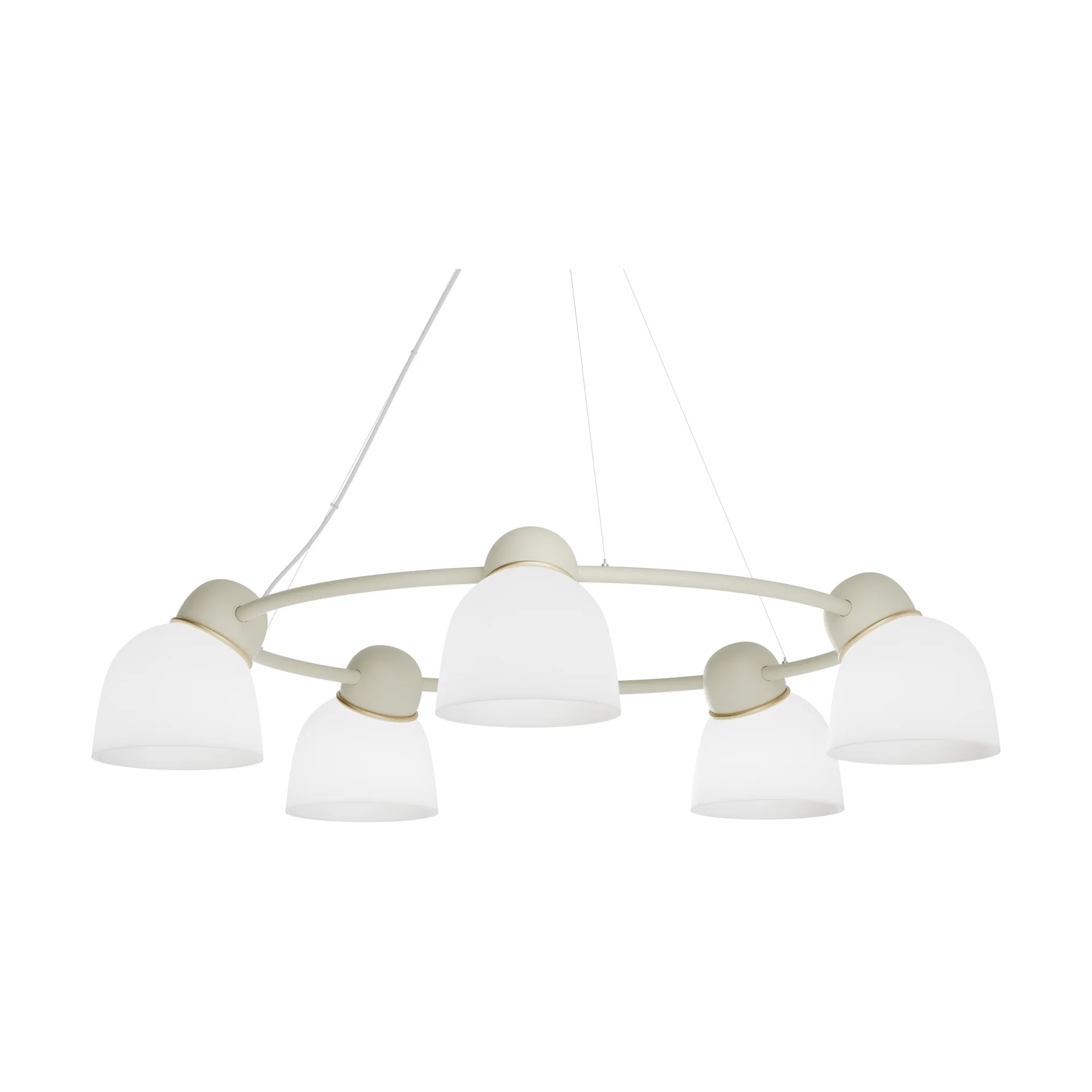 Candelabro Bird Ø95,3 cm, Areia-latão-vidro opalino Belid