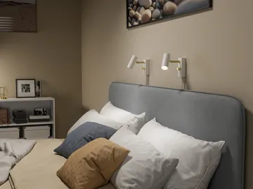 Cato candeeiro de parede  - Branco mate-latão polido - Belid