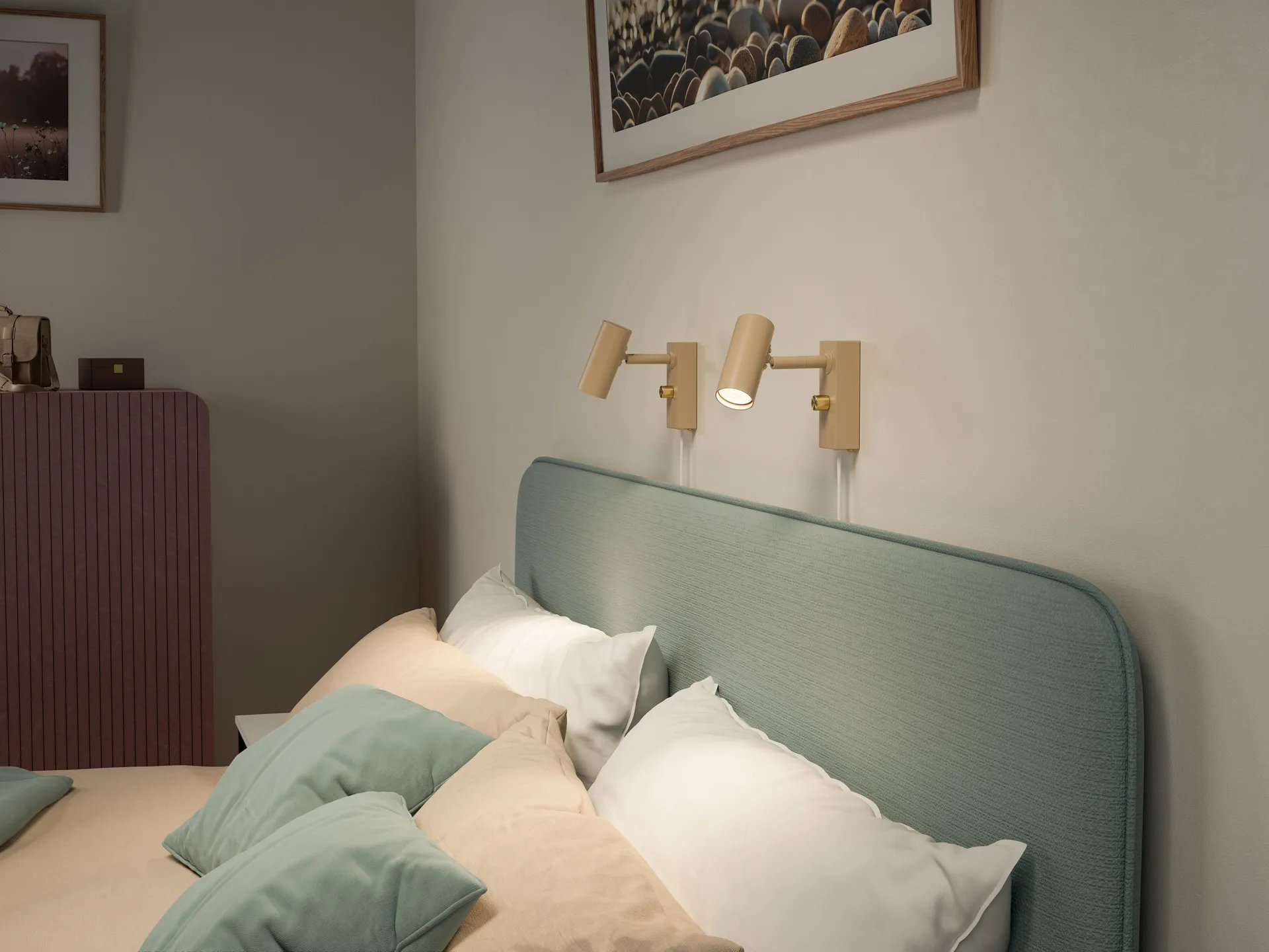 Cato candeeiro de parede , Nougat-latão Belid