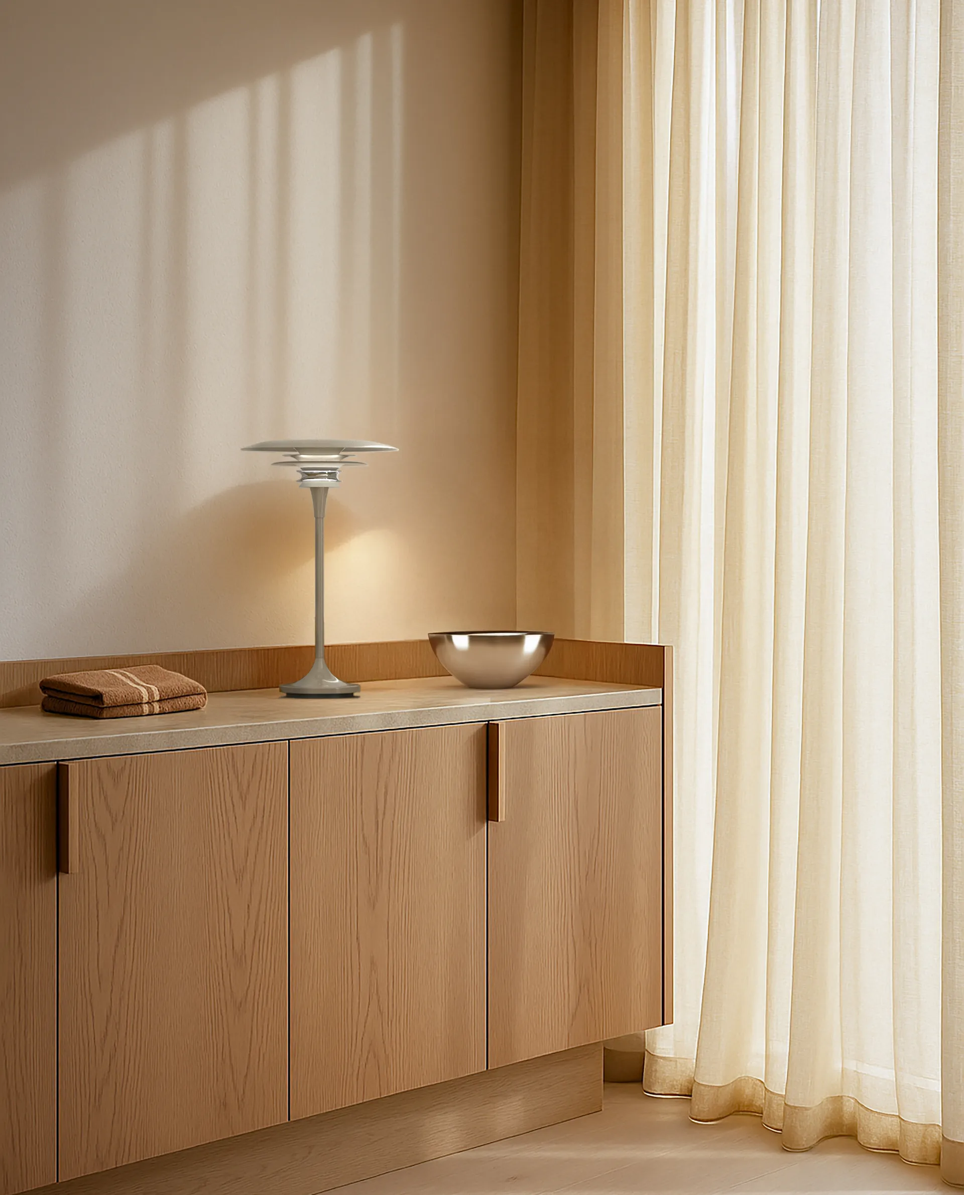 Diablo candeeiro de mesa Ø30 cm, Grege suave Belid