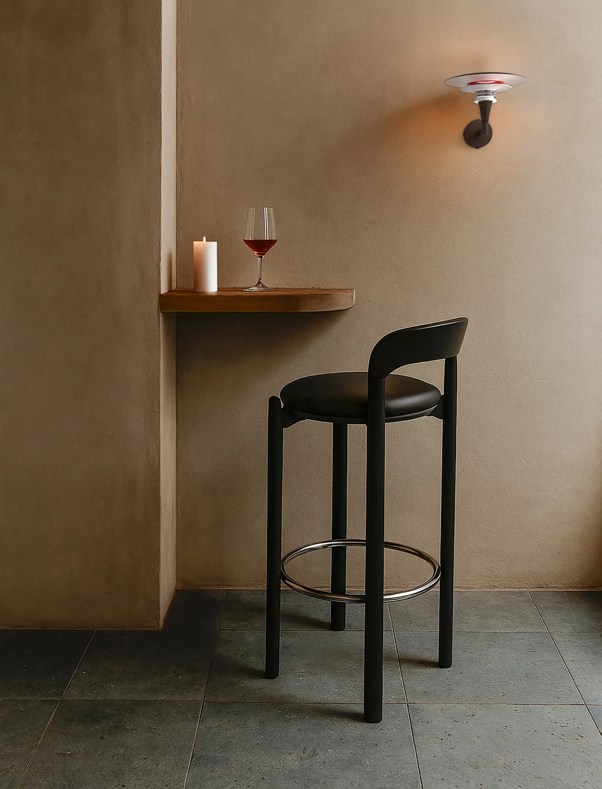 Diablo candeeiro de parede Ø20 cm, Preto fosco-vermelho brilhante Belid