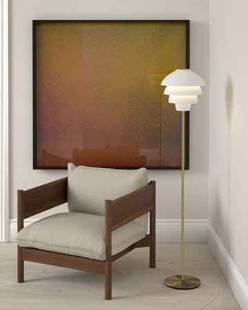 Valencia candeeiro de pé 150 cm - Branco fosco-latão - Belid