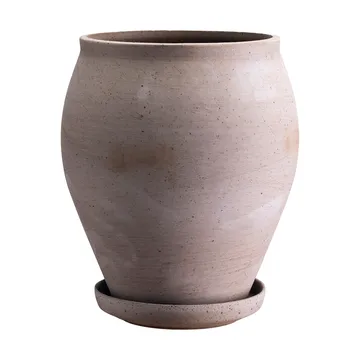 Delphi vaso com prato 2 peças - Cinzento, Ø22 cm, alto - Bergs Potter