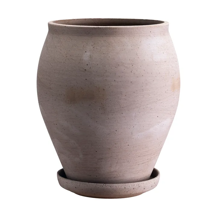 Delphi vaso com prato 2 peças - Cinzento, Ø22 cm, alto - Bergs Potter