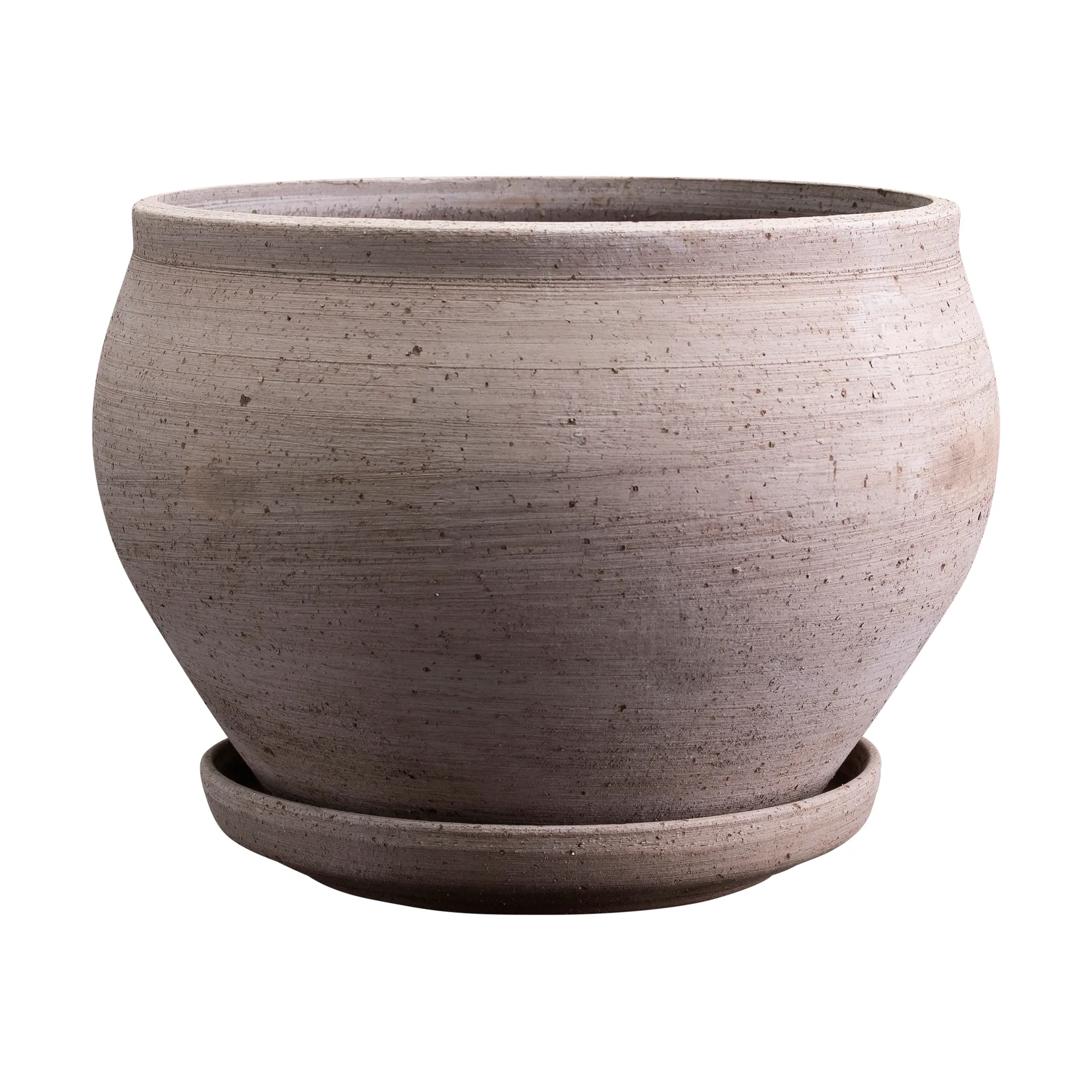 Delphi vaso com prato 2 peças, Cinzento, Ø24 cm, baixo Bergs Potter