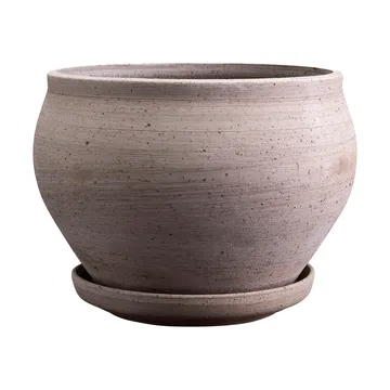 Delphi vaso com prato 2 peças - Cinzento, Ø24 cm, baixo - Bergs Potter