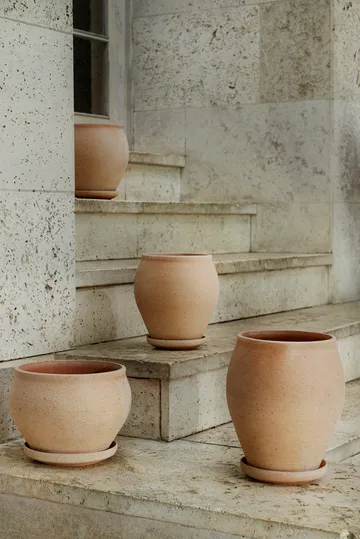 Delphi vaso com prato 2 peças - Rosa, Ø22 cm, alto - Bergs Potter